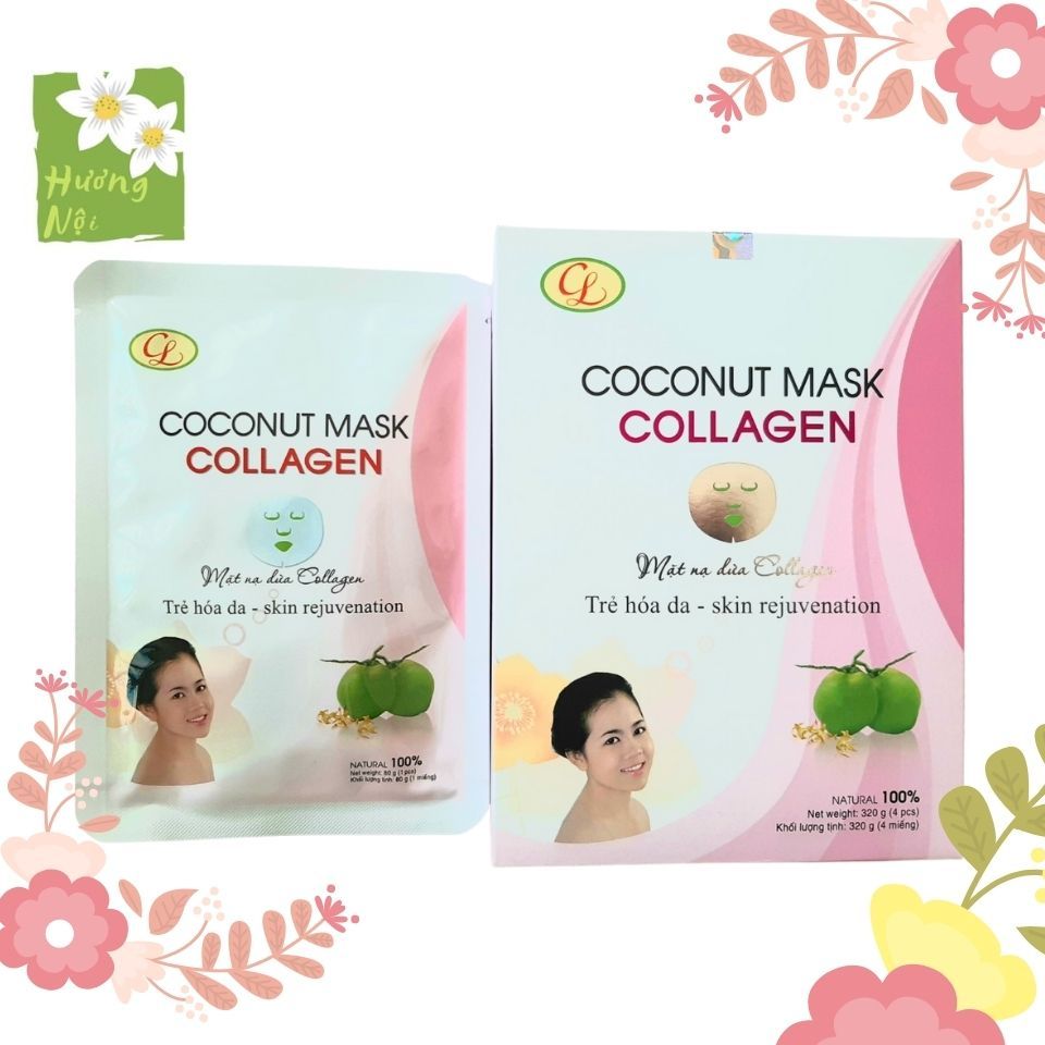 [HCM]Mặt nạ dừa collagen Cửu Long hộp 4 miếng