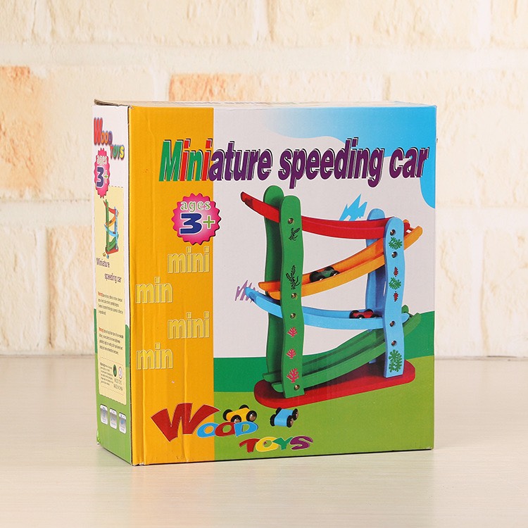 Xe cầu trượt 4 tầng - Đồ chơi gỗ cho bé