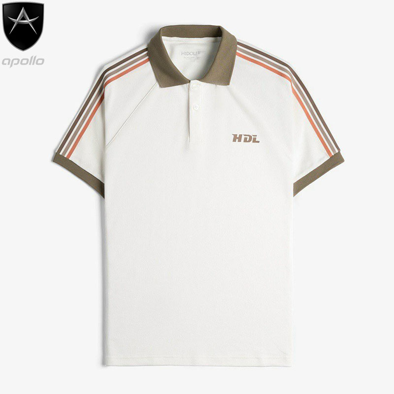 Áo Polo Nam HDL, áo thun polo cổ bẻ phối kẻ viền chất vải cotton cá sấu