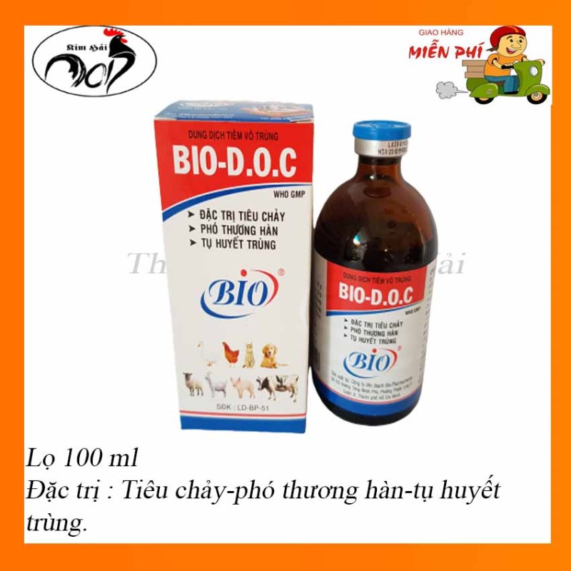D.O.C-lọ 100ml-đặc tr.ị tụ huyết trùng,tiêu chảy,phó thương hàn cho gia súc,gia cầm.thuốc gà đá