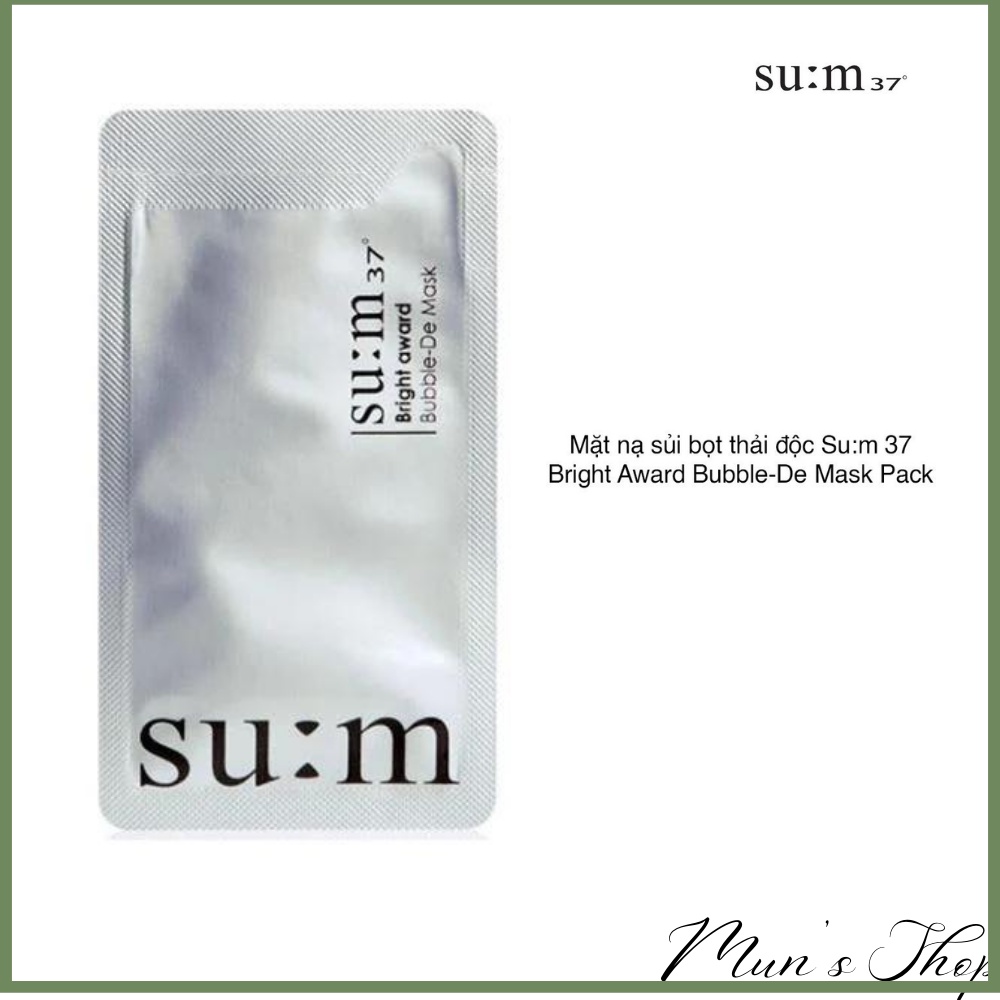 Mặt nạ thải độc SU:M37 Bright Award Bubble-De Mask /Mặt nạ sủi bọt thải độc da Su:m 37 Bright Award Bubble De mask