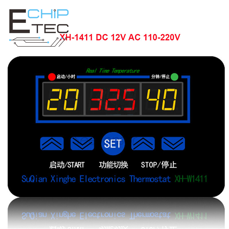 LCD XH-W1411 display digital thermostat temperature multi-function controller sensor switch-55~120 degrees AC 110-220V DC 12V