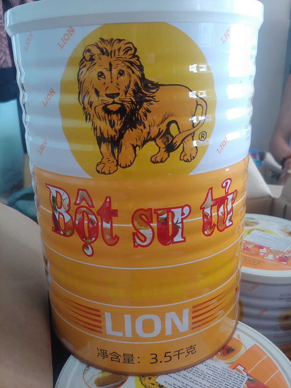 FreeShipMax - Bột Lion Sư Tử Custard 3.5kg /lon  (Bột Trứng sữa hiệu Sư tử) - Thực phẩm Trần Lê