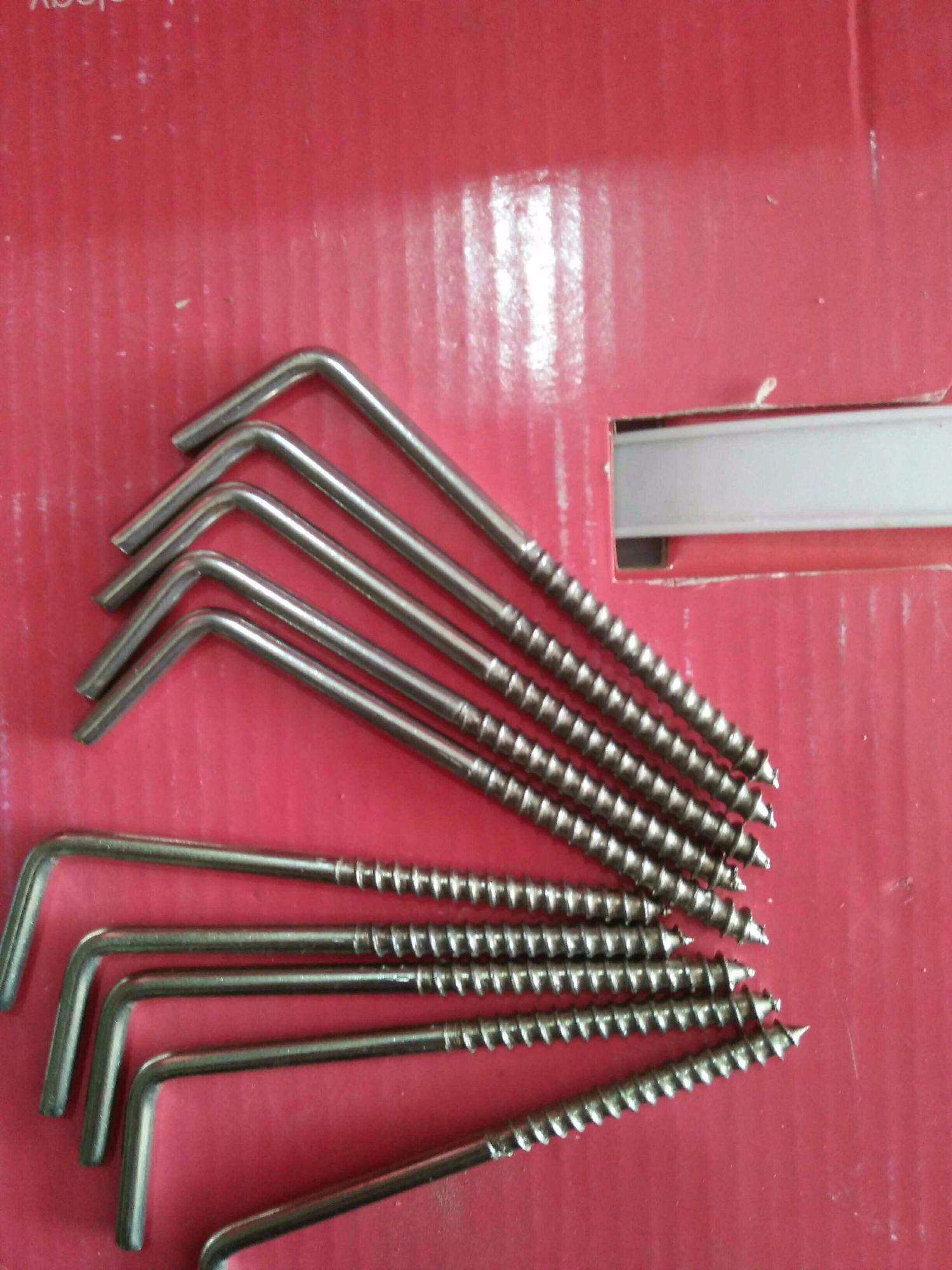 Combo 10 mắc màn (móc màn)  chữ L không gỉ 6,8,10 (đinh vít móc chữ L inox, treo đồ)