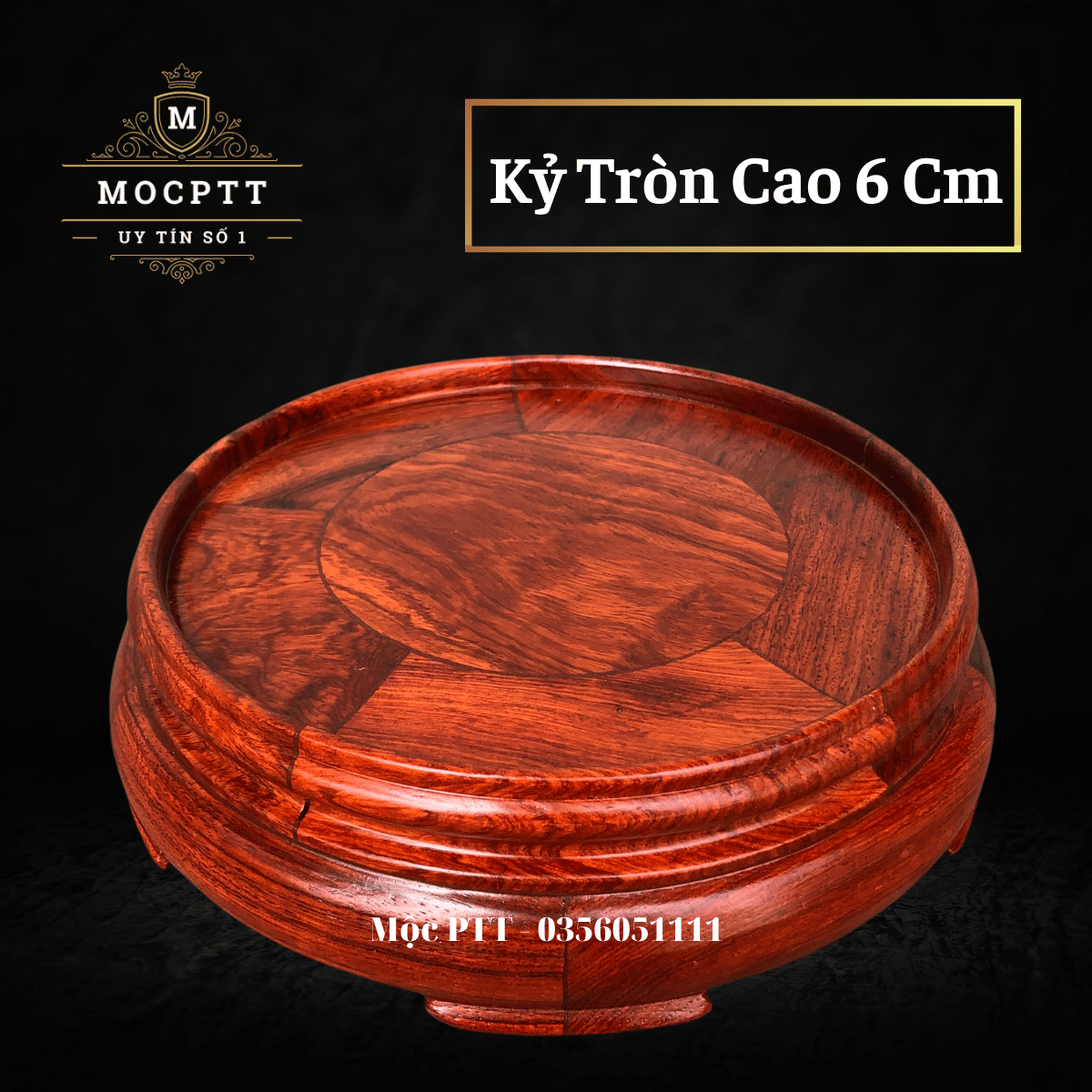 Kỷ Tròn , Đế Tượng , Đôn nhỏ gỗ Hương Ta Cao 6cm Mặt Từ 12 đến 30 cm  trang trí phòng khách , phòng làm việc , phòng thờ