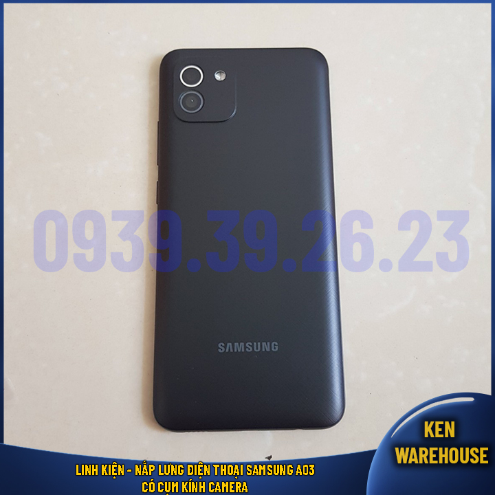 Linh kiện - nắp lưng điện thoại samsung a03 có cụm kính camera - ken warehouse