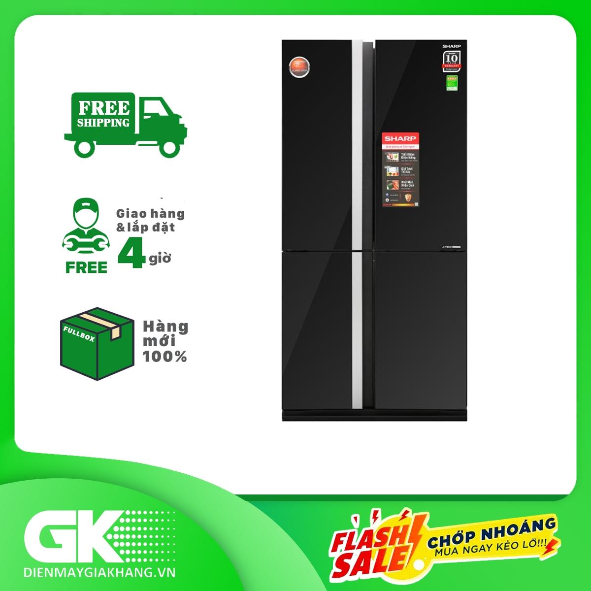 Tủ lạnh Sharp Inverter 605 lít SJ-FX688VG-BK Mẫu 2019