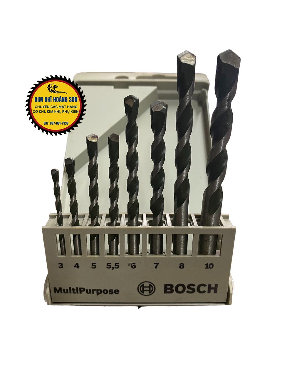 Original Bosch 8 PCs 3 - 10mm diameter 2 segment concrete drill bit set, 2 pin wall drill bit high temperature resistance