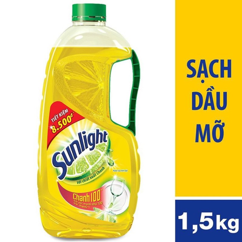 [HCM]Nước rửa chén Sunlight Chanh chai 1.5kg