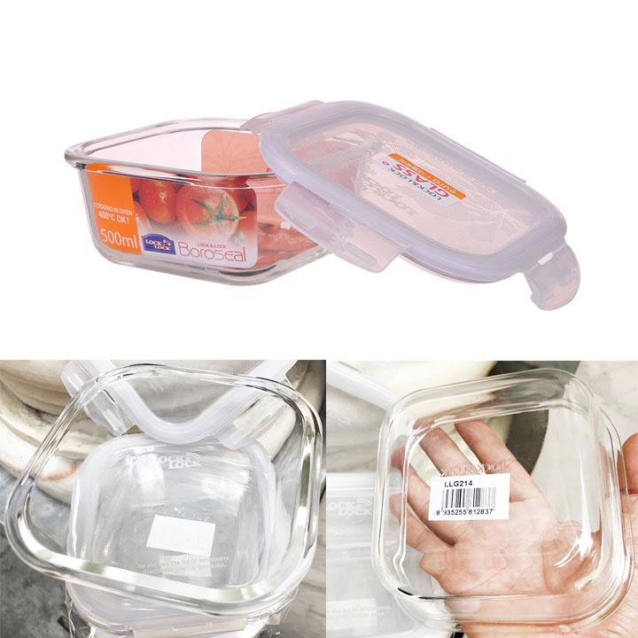 Thố thủy tinh vuông Lock&Lock LLG214 500ml