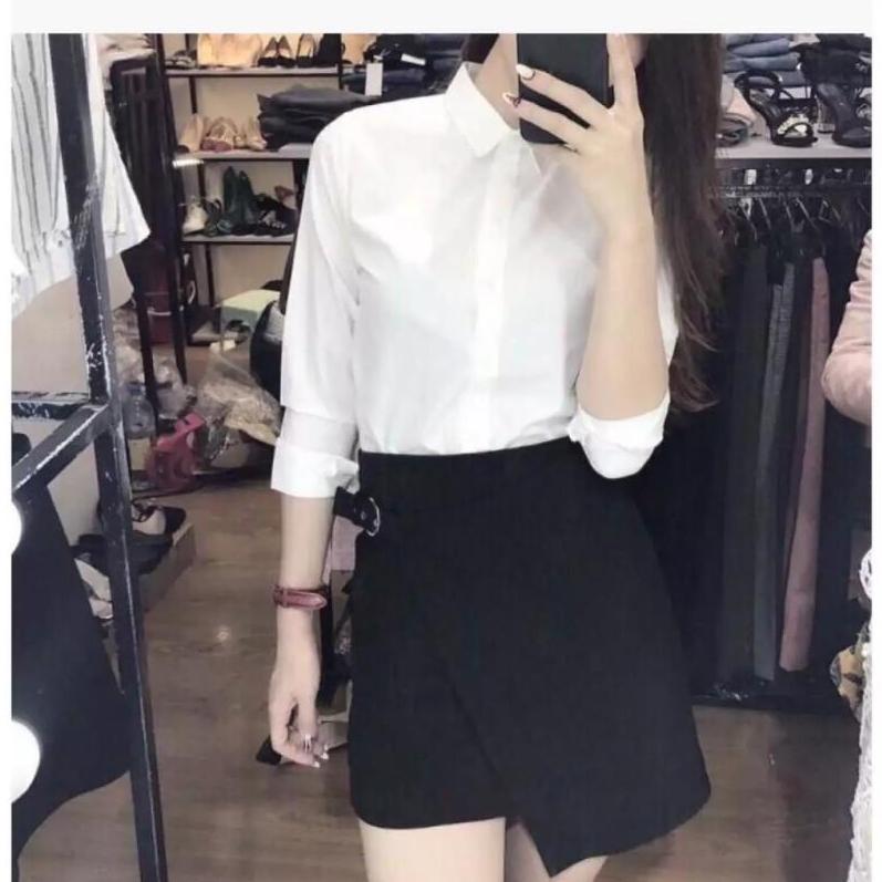 [HCM]Áo sơ mi trơn nữ vải lụa chống nhăn cực HOT - SM01