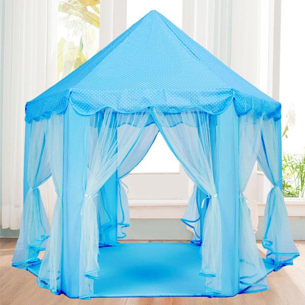 Lều công chúa hoàng tử dành cho bé - lều lục giác Hàn Quốc cho bé vui chơi hàng chính hãng (màu xanh)