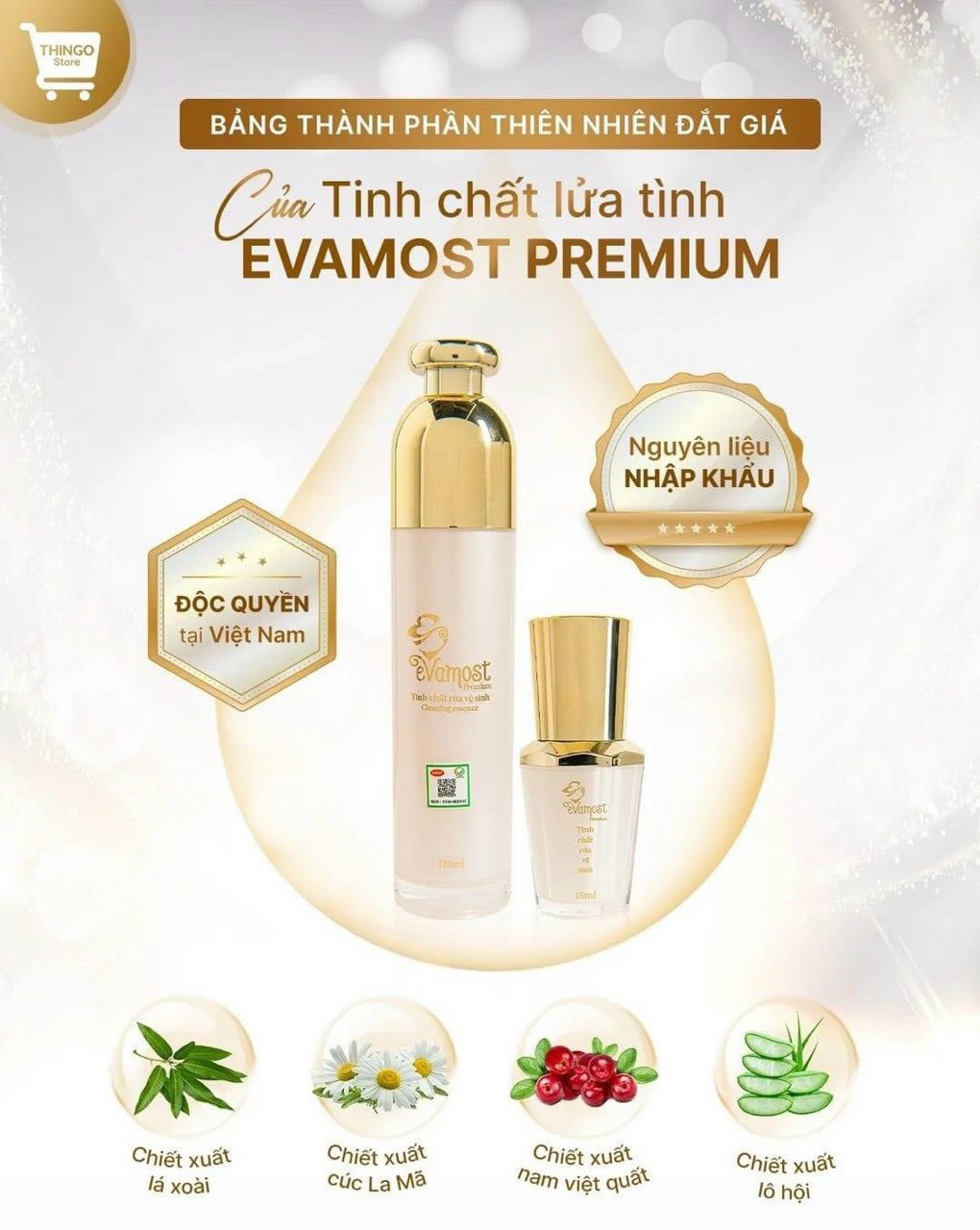 [HCM] [Chính hãng] Dung dịch vệ sinh phụ nữ Evamost - Hộp 2 lọ