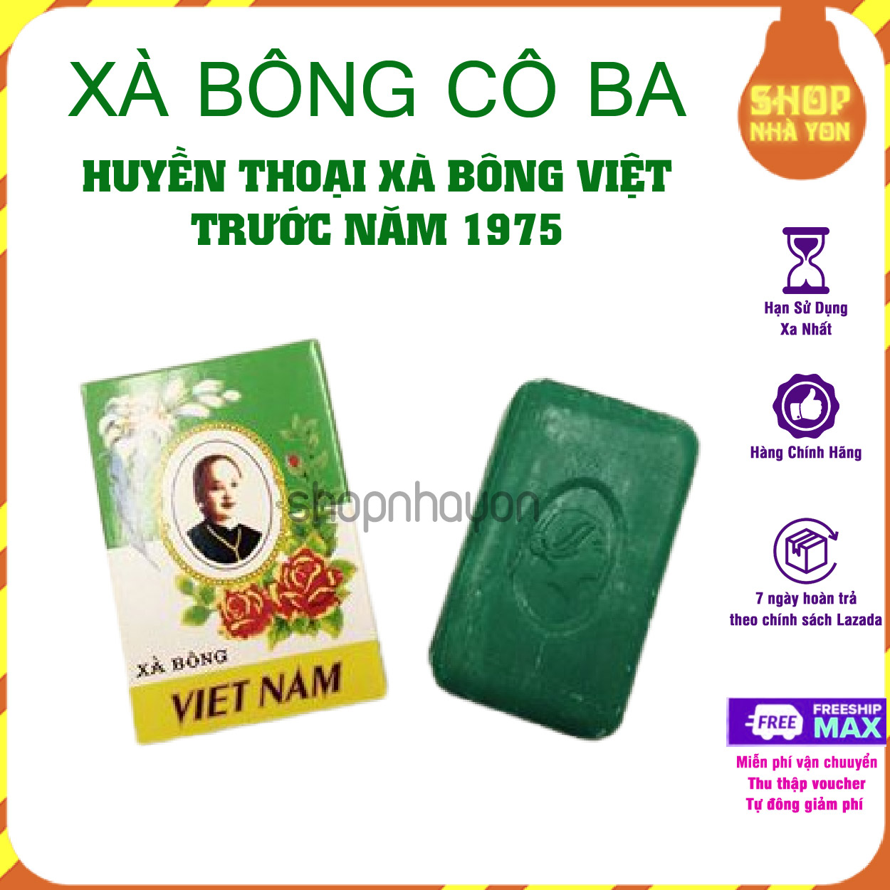 10 cục xà bông cục Cô Ba Sài Gòn / Xà phòng tắm thơm Việt Nam