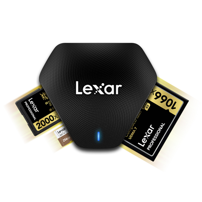 Đầu đọc thẻ nhớ Lexar Professional Multi-Card 3-in-1 USB 3.1 Reader, hỗ trợ thẻ SD, Micro SD và CompactFlash