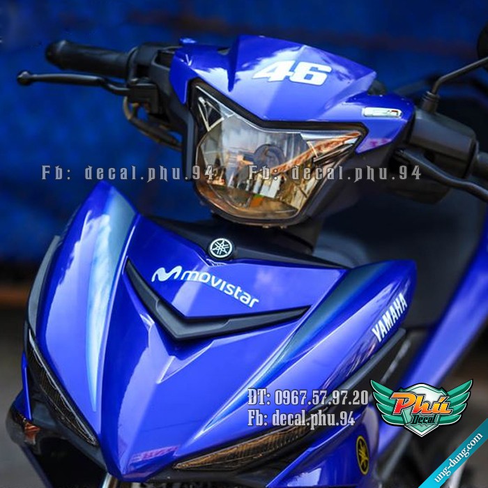 Tem rời EX 150 Movistar xanh Trắng Gp