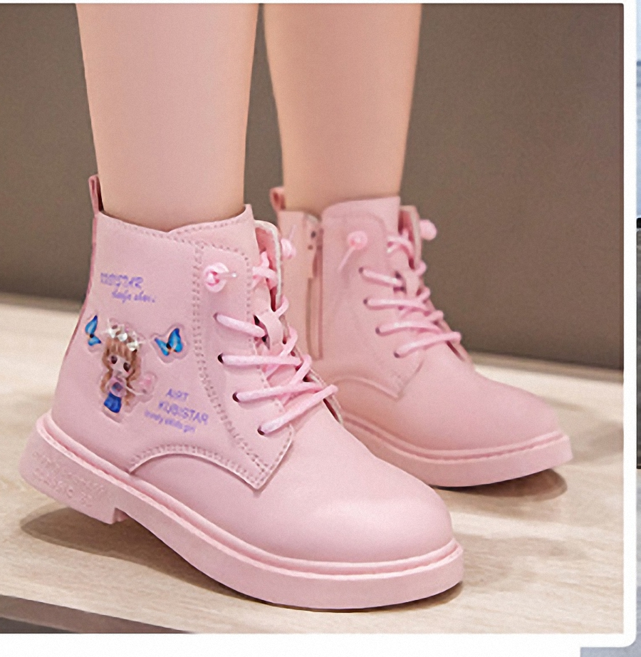 Giày Boot da cho bé gái ( hình công chúa ) phong cách hàn quốc (mẫu mới nhất ) -GB245