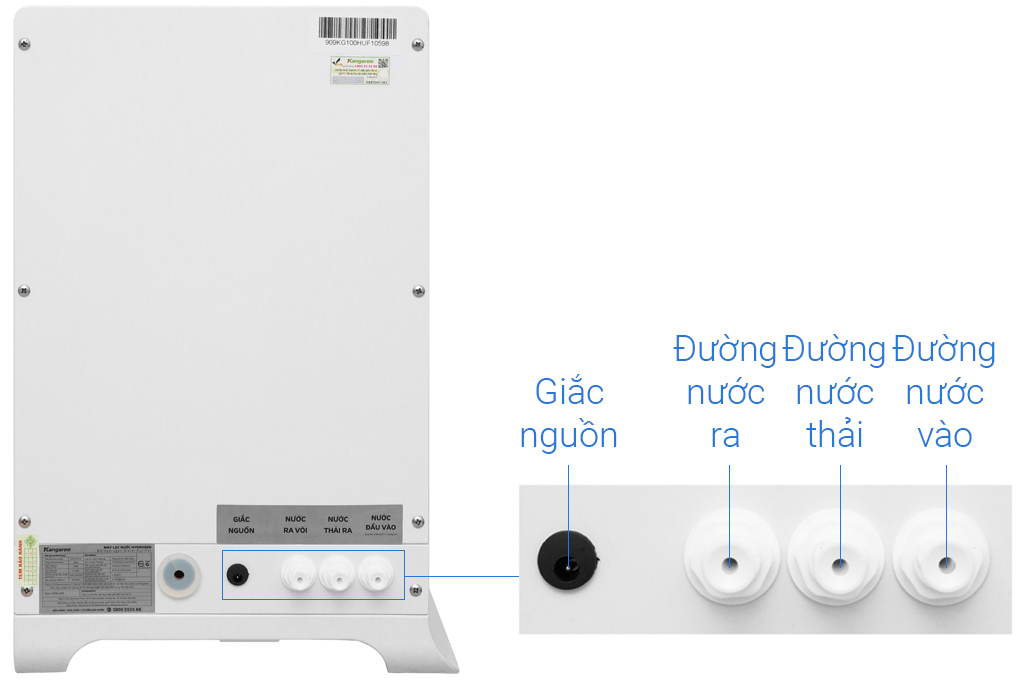Máy lọc nước RO Hydrogen Kangaroo KG100HU 5 lõi chính hãng 100% Máy lọc nước RO HydrogenĐể bànLắp âm Số lõi lọc:  5 lõiRO 75 GPD sản xuất Hàn Quốc
