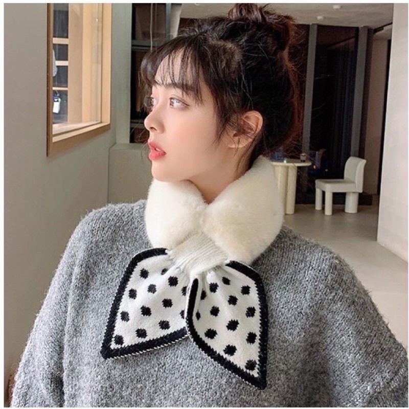 khăn quàng cổ lông thỏ siêu ấm