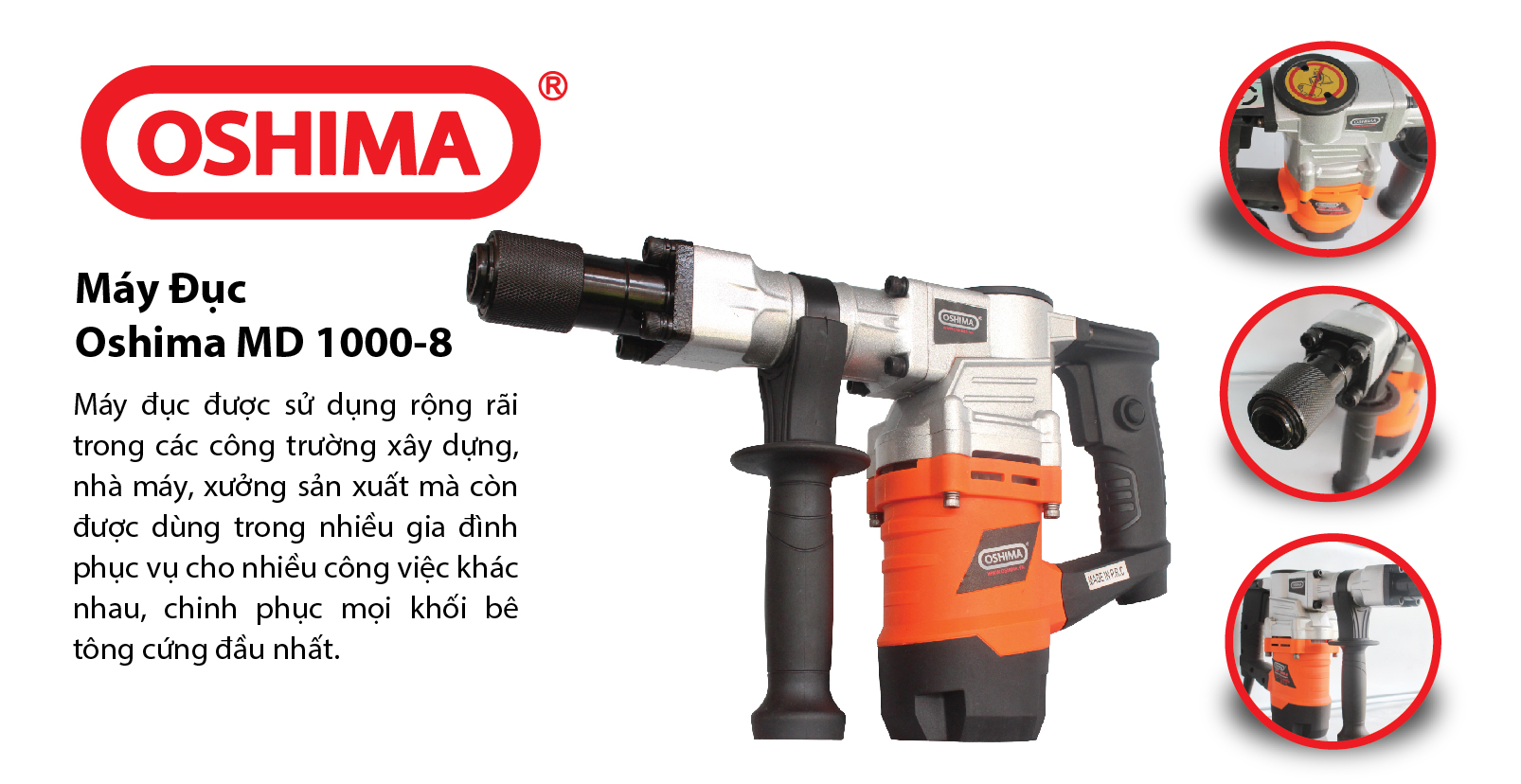 MÁY KHOAN BÚA OSHIMA KB-1000-8