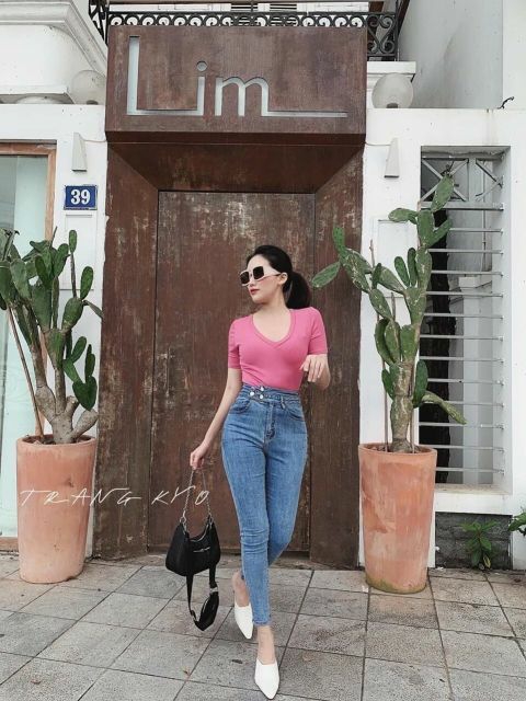 Quần JEAN nữ lưng cao 3 khuy