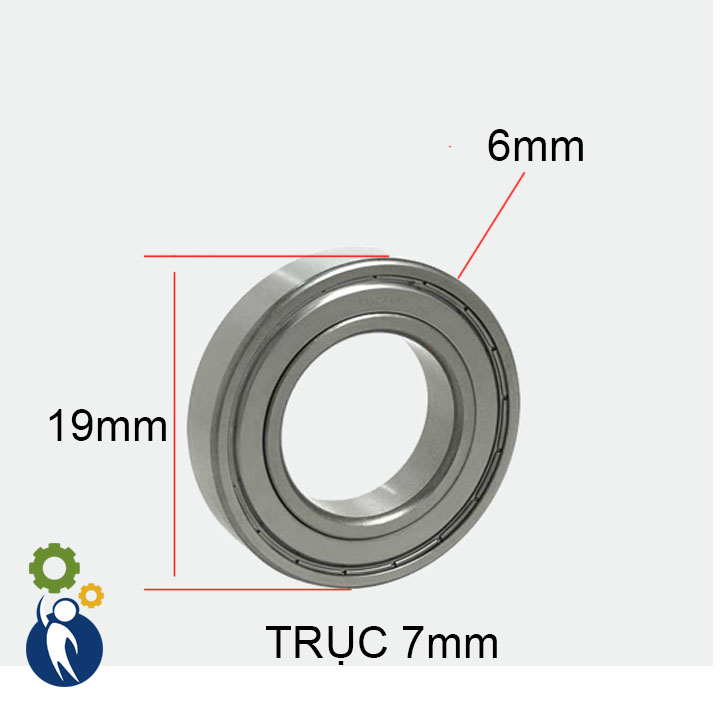 Vòng bi trục 7mm 7x19x6 607zz