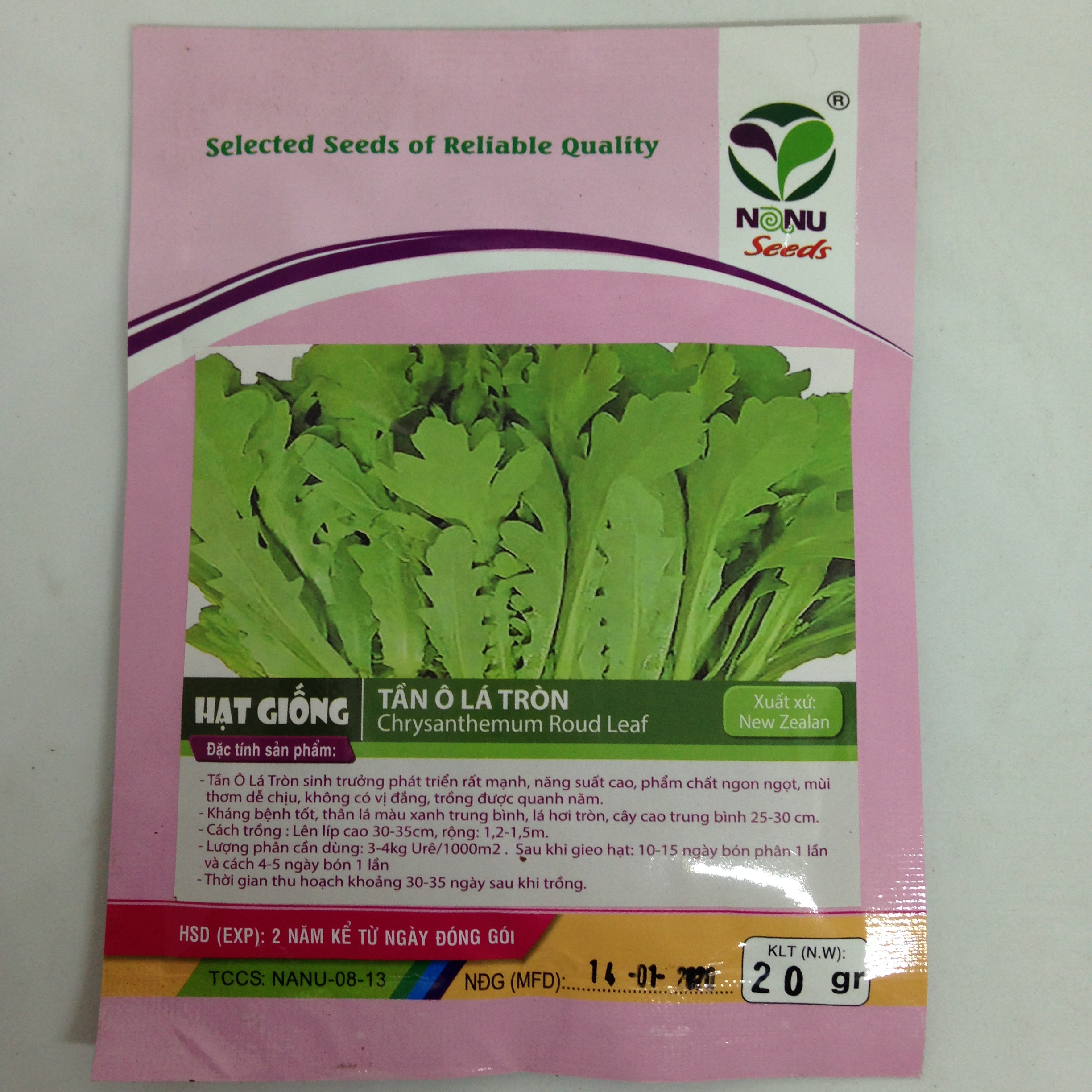 Gói 20g hạt giống tần ô Garland
