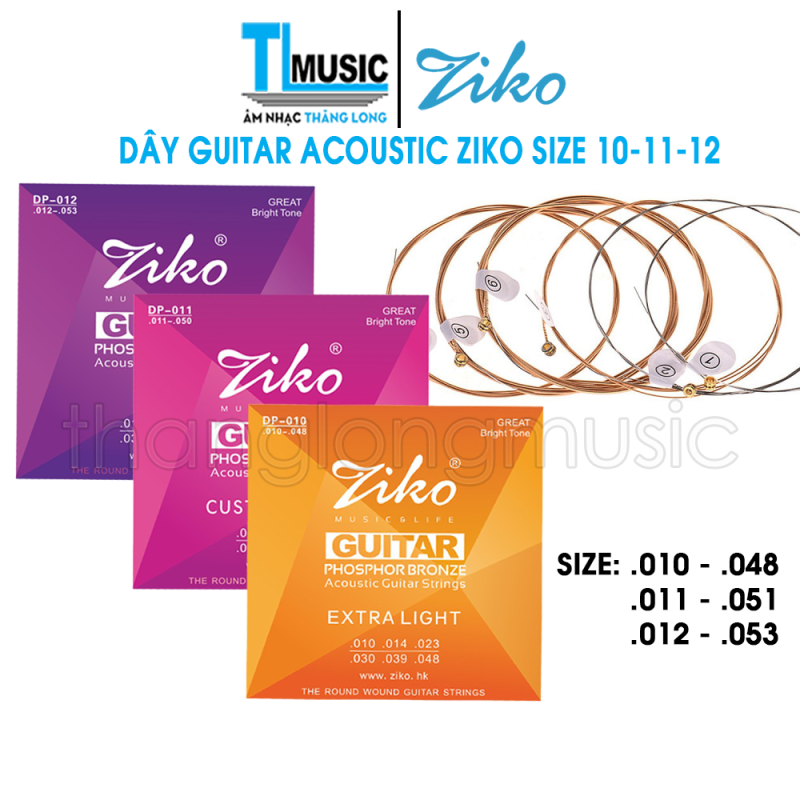[Chính Hãng] ZIKO DP Series - Bộ 6 Dây Đàn Guitar Acoustic Phosphor Bronze Ziko DP-010 DP-011 DP-012