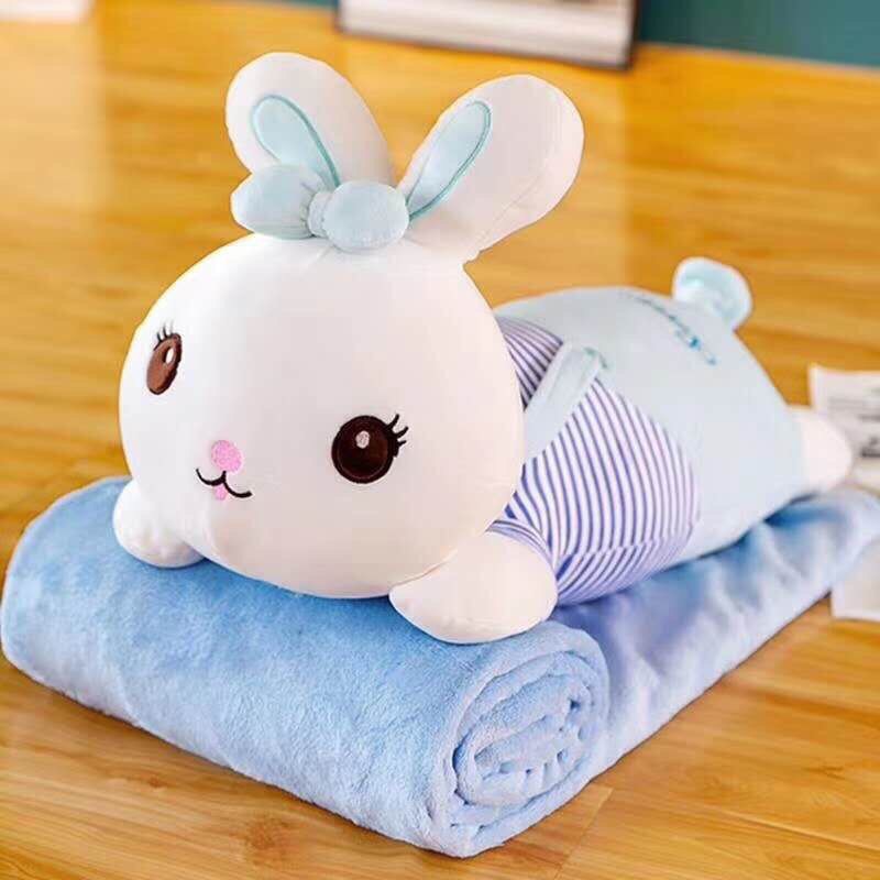 Bộ chăn gối văn phòng hình thú dài 2 trong 1
