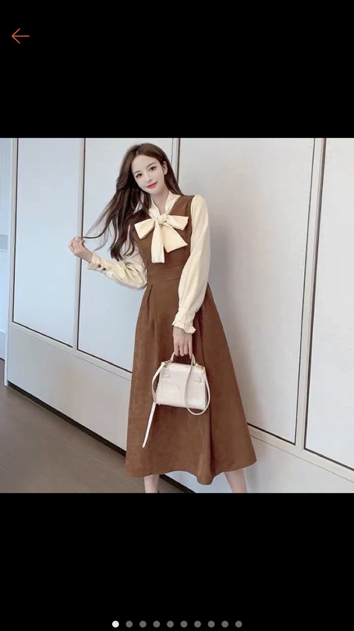 Váy dạ Nhung baybedol tiểu thư sang chảnh cho mùa đông này