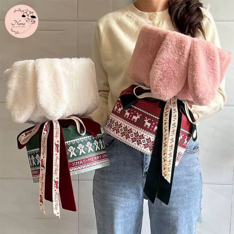 1 Set (Vải + Tai Thỏ + Cốt Bìa) Làm Bó Hoa Thỏ Size To ***HOT TREND 2023***