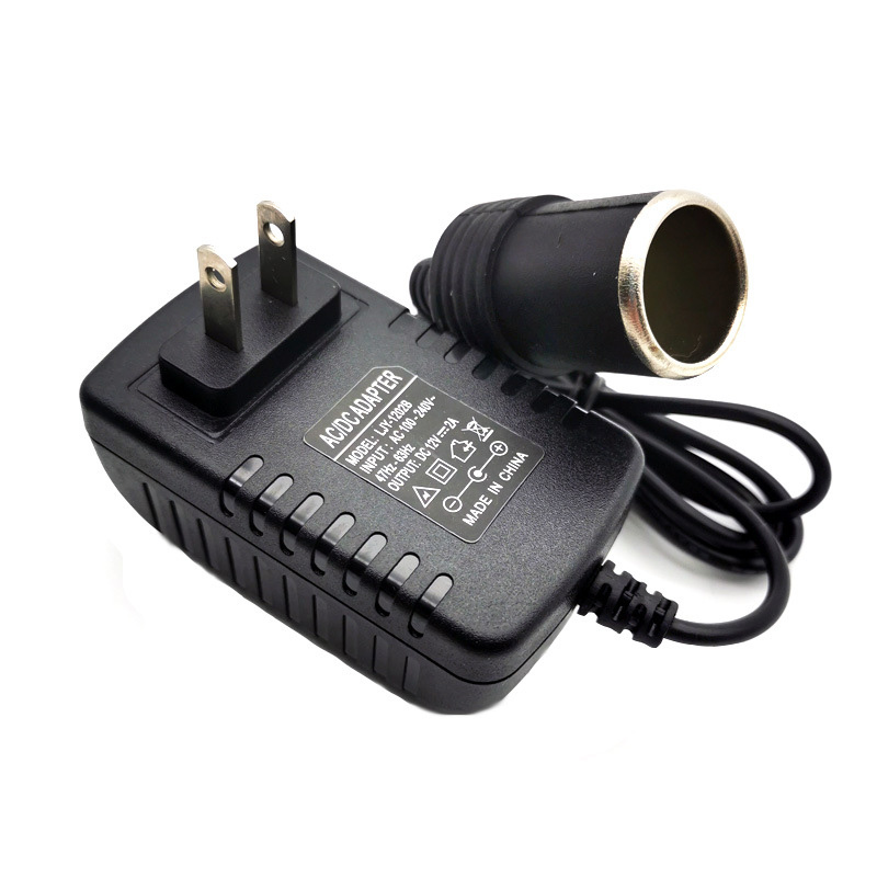 Ac adapter 110v 220v to dc 12v 2a volt power supply adapter car lighter converter inverter 12w 24w lighter