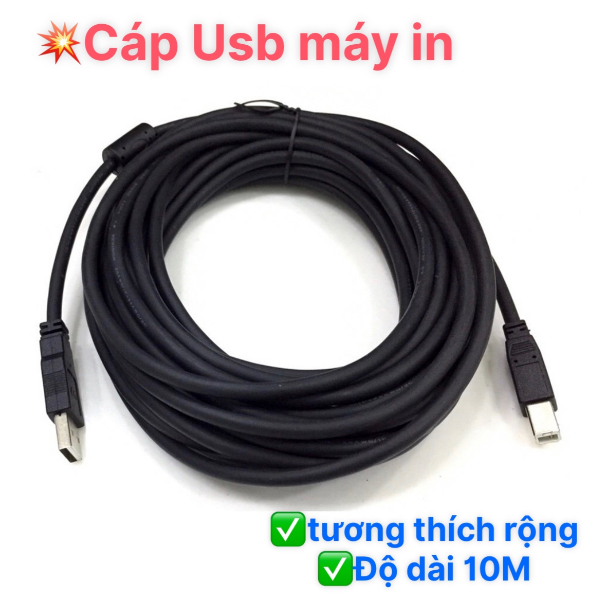 Dây cáp máy in dài 10M Tốc độ truyền dữ liệu nhanh và ổn định,dây cáp usb máy in