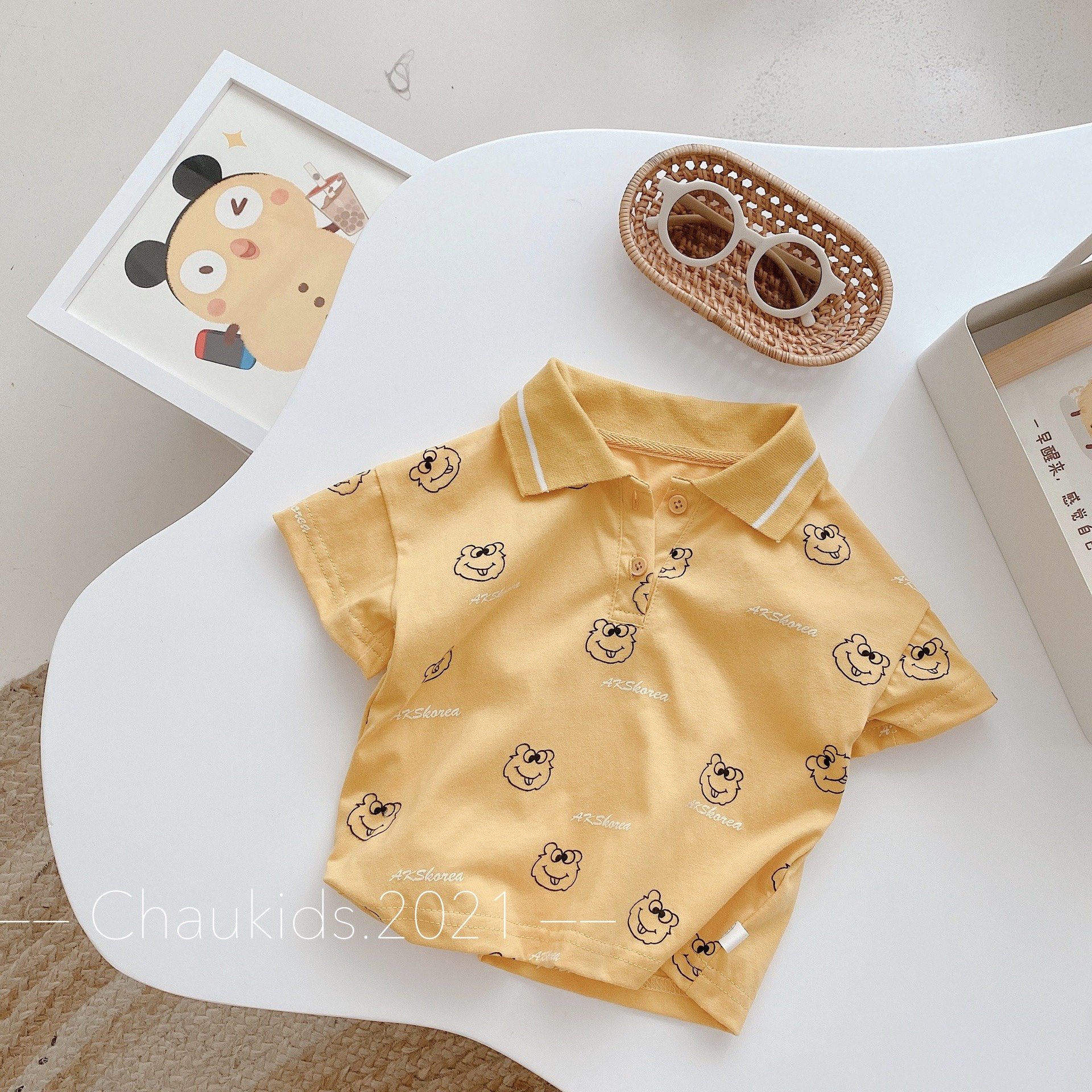ÁO THUN CỔ TRỤ CHO BÉ TRAI