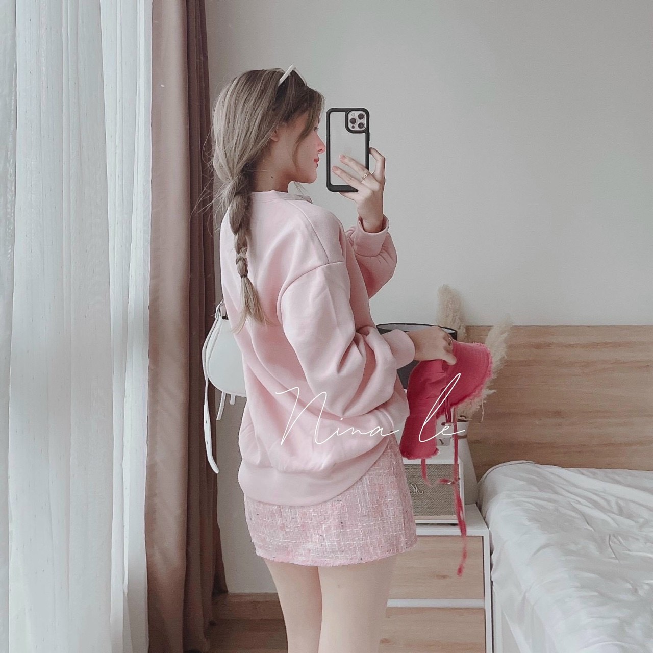 Sét bộ áo nỉ chân váy dạ hàng bao hot.