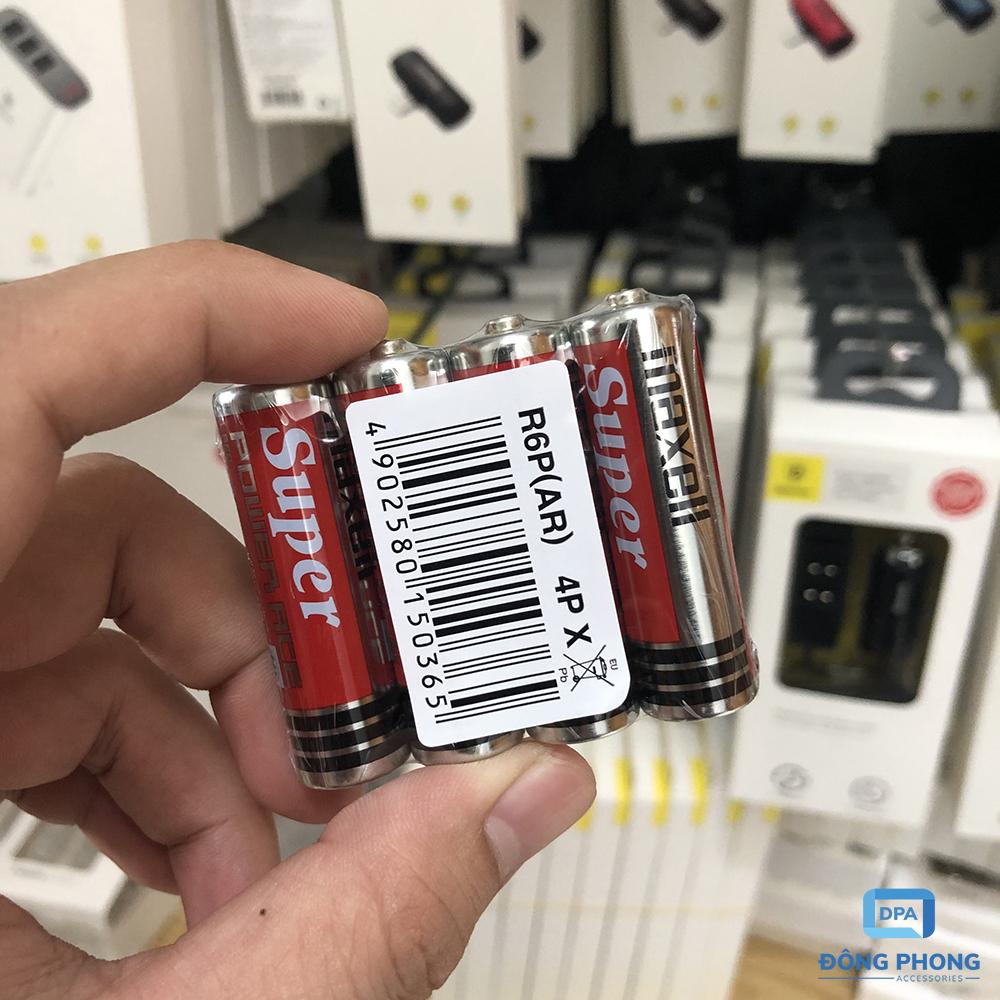 Vỉ 4 Viên Pin Tiểu Maxell AA Chính Hãng