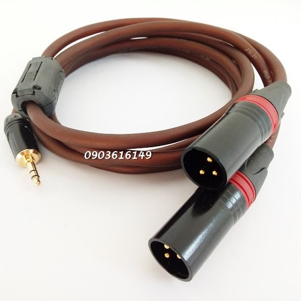 Dây 3.5mm ra 2 Canon Đực dài 1m