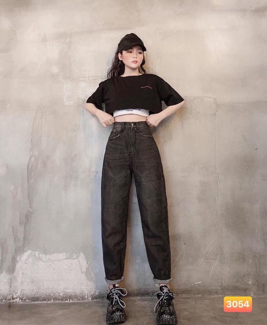 🔥Set Bộ Baggy Xám + Set Áo Croptop