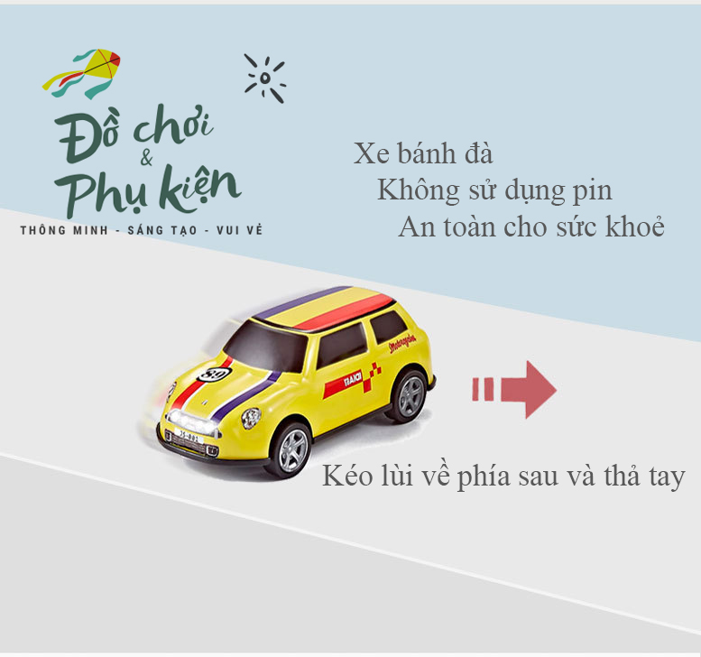 Bộ 4 mô hình xe đua bằng sắt - có bánh đà