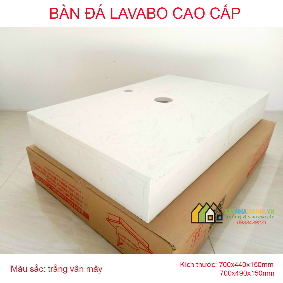 Bàn đá đặt lavabo trắng cao cấp