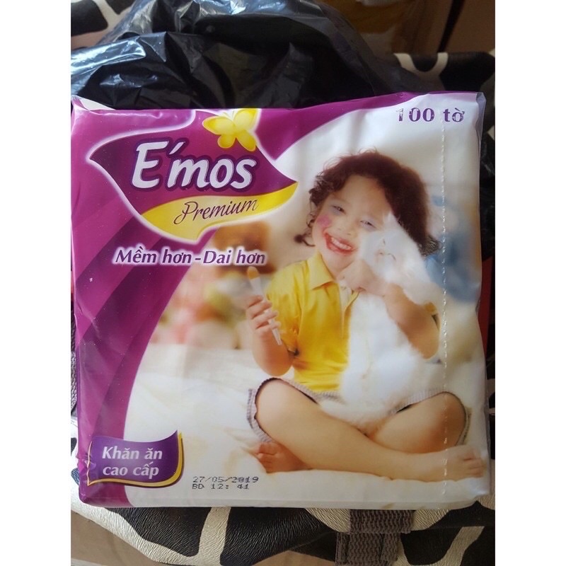 Khăn Giấy E’Mos Premium 100 Tờ
