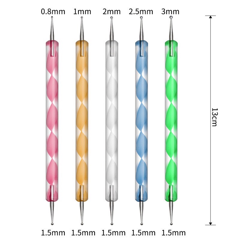 Set 5 cây bút chấm bi đủ màu nail.