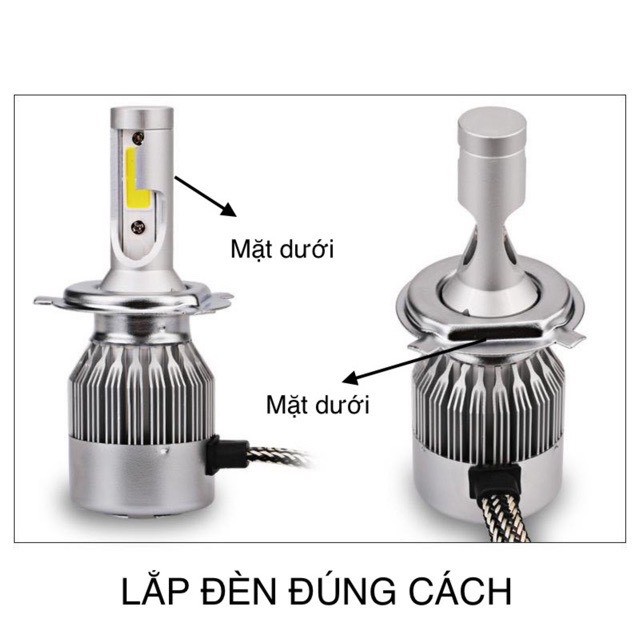 ( BH 12 T ) ĐÈN C6 2 TIM CHÂN H4 CHO XE MÁY-HÀNG CTY