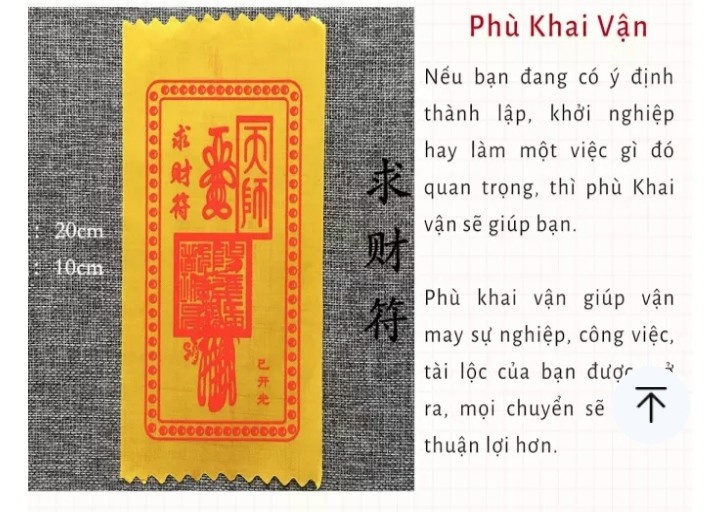 Linh phù KHAI VẬN (Phù vải)