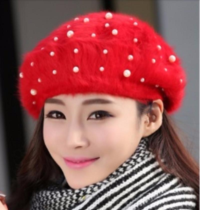 [HCM]NÓN MŨ BERET LEN LÔNG THỎ CAO CẤP