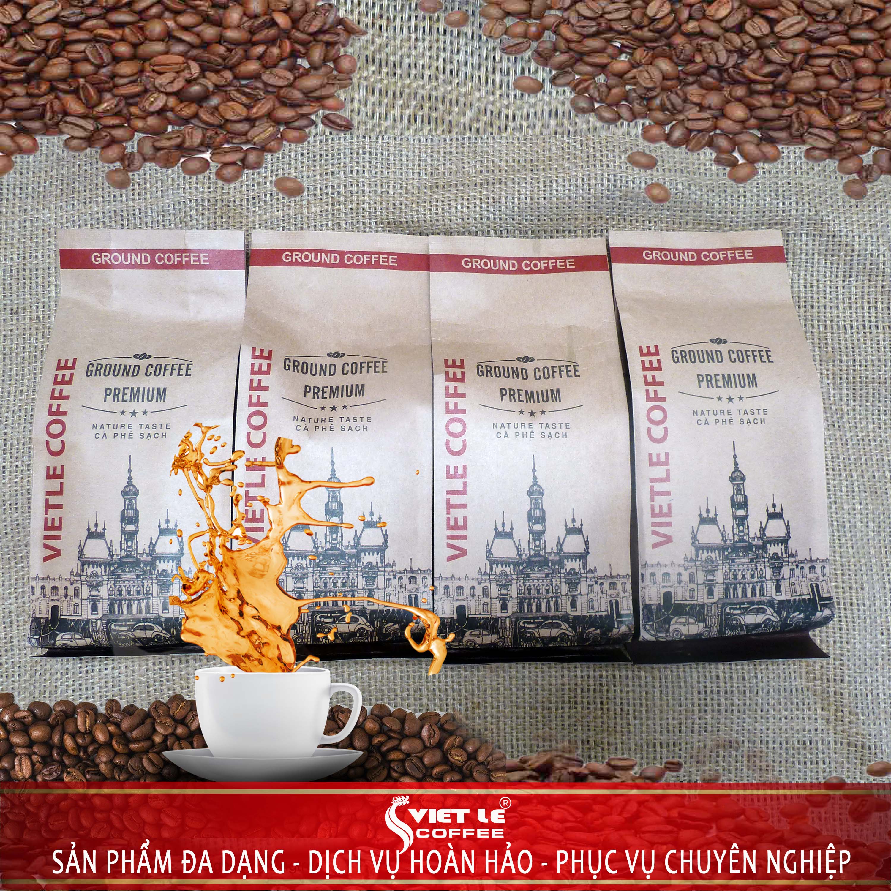 1kg Cà phê bột VIET LE Premium túi giấy cao cấp