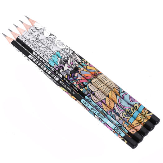 (1 Hộp 12 Cây) Bút chì 2B Deli EU53300, hoạ tiết graphite