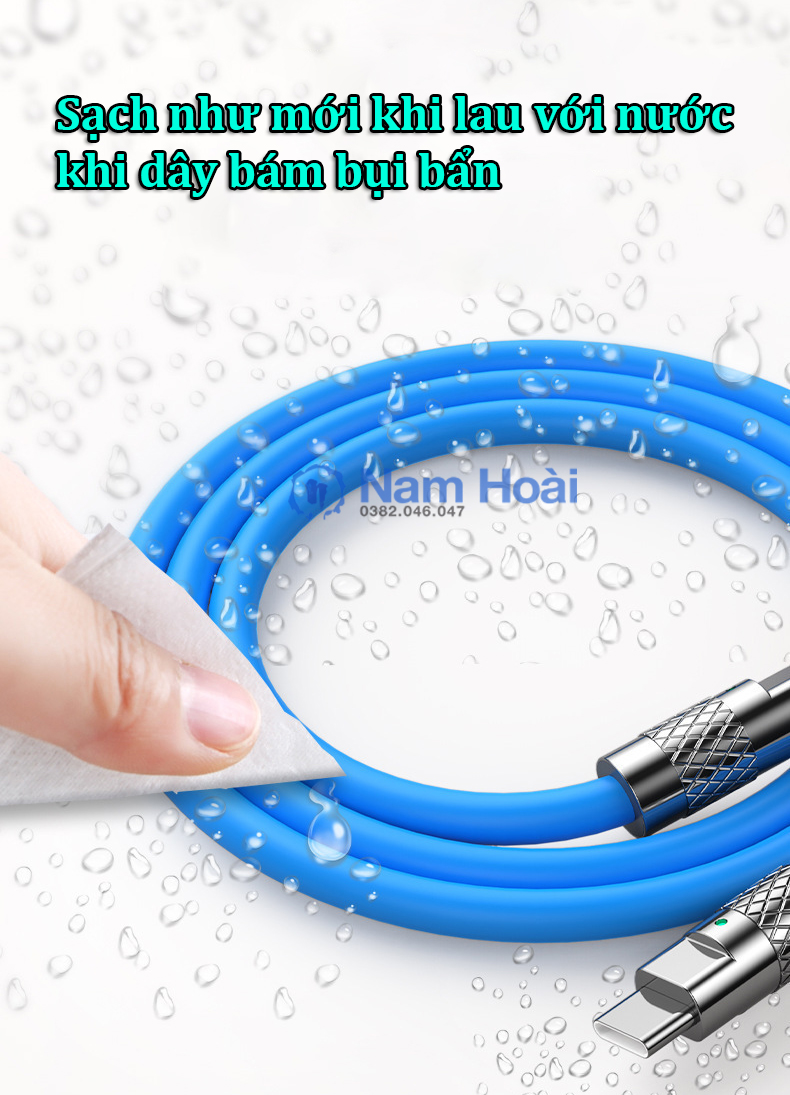 Dây Cáp Sạc Nhanh Siêu Bền 120W 6A Micro USB Type C Bằng Silicone cao cấp