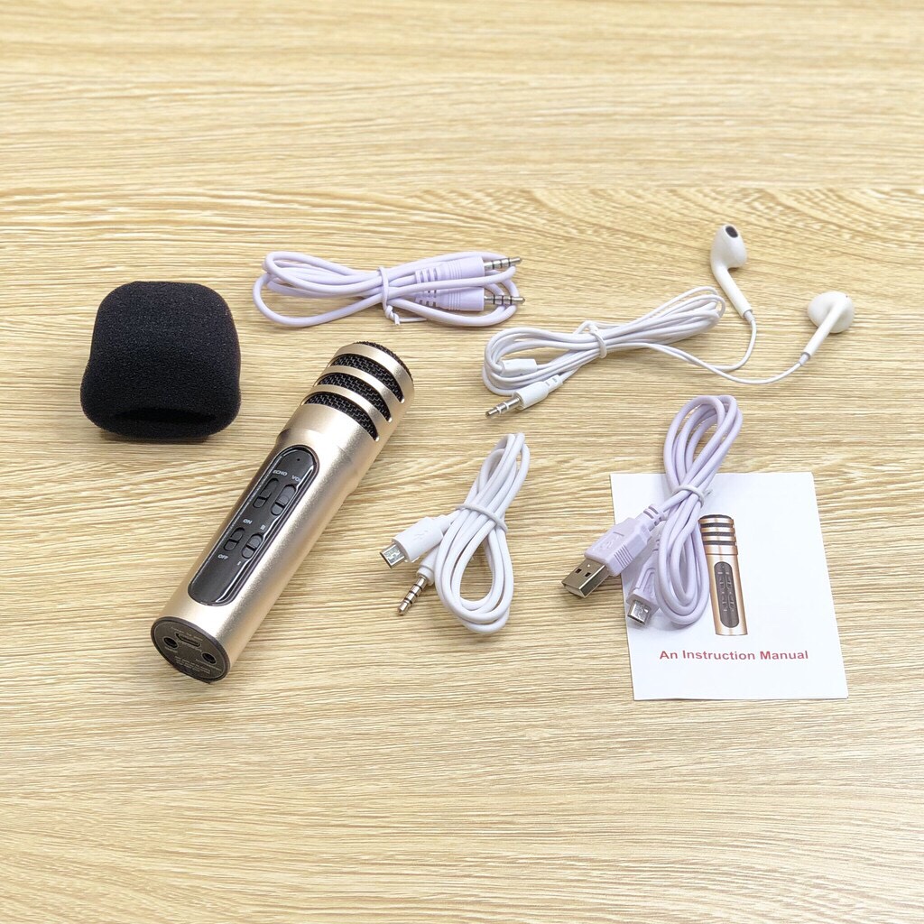 MICRO LIVESTREAM C7 MIC THU ÂM KARAOKE LIVE STREAM 3 IN 1 (TẶNG TAI NGHE)