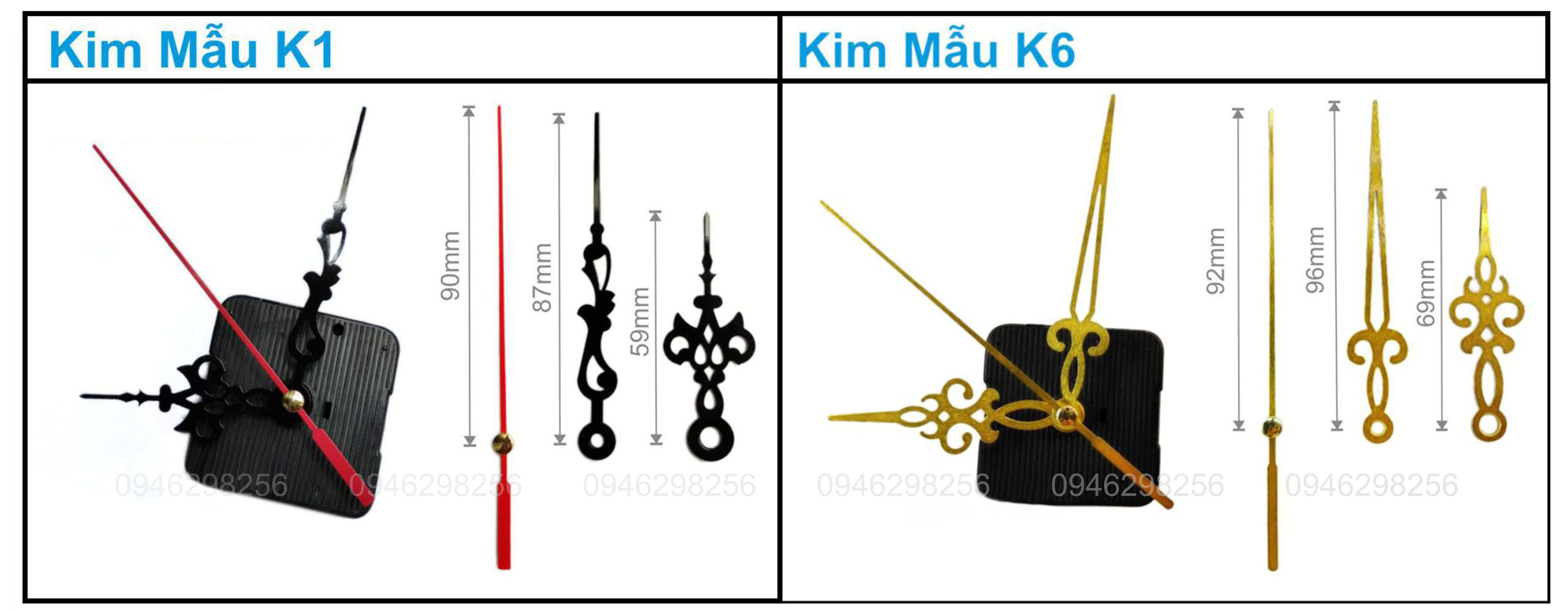 Máy đồng hồ treo tường kim trôi Nhật (trục dài đến Siêu dài)